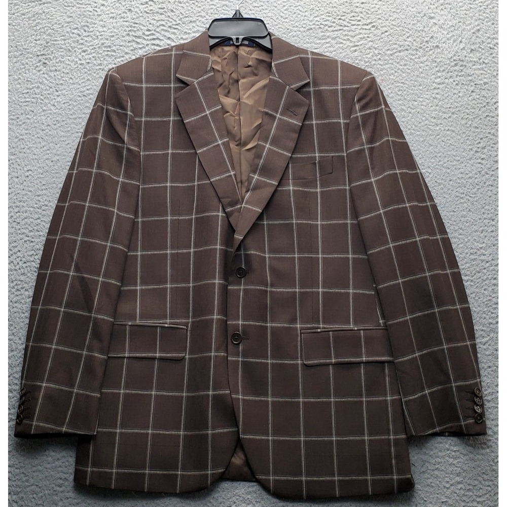 Tombolini Blazer Jacket Womens 6 Multi Check Lined Single Breasted Notch Lapel